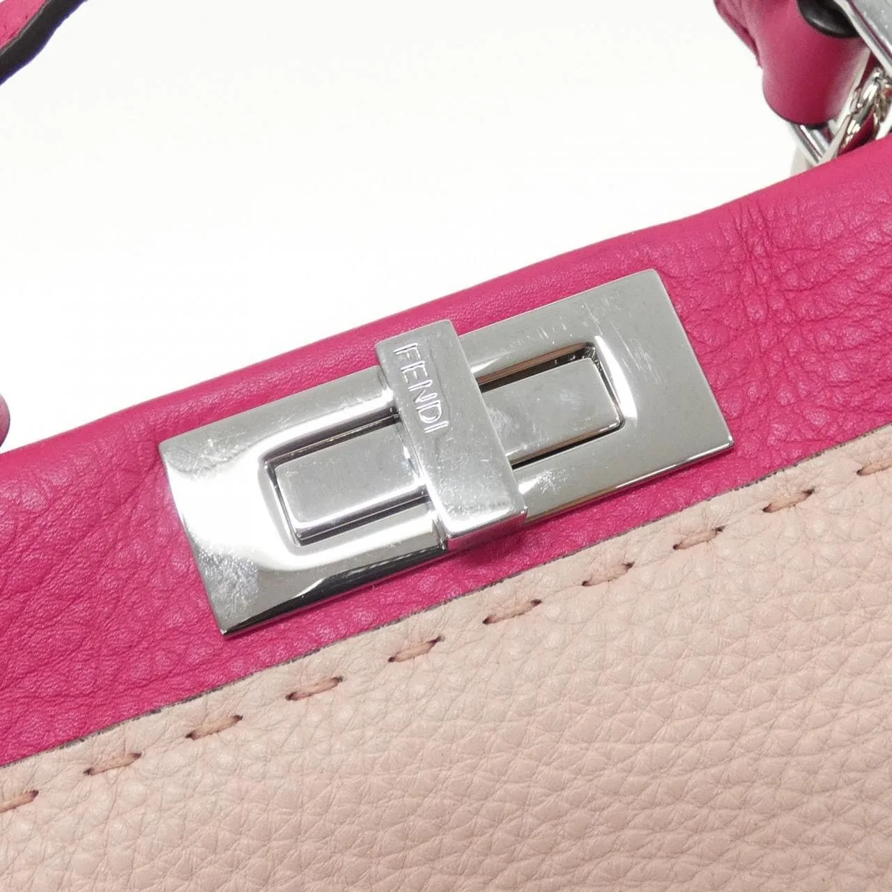 FENDI Peekaboo 8BN290 A1PS Handbag Leather Black Leather Rank A - Thumbnail 5