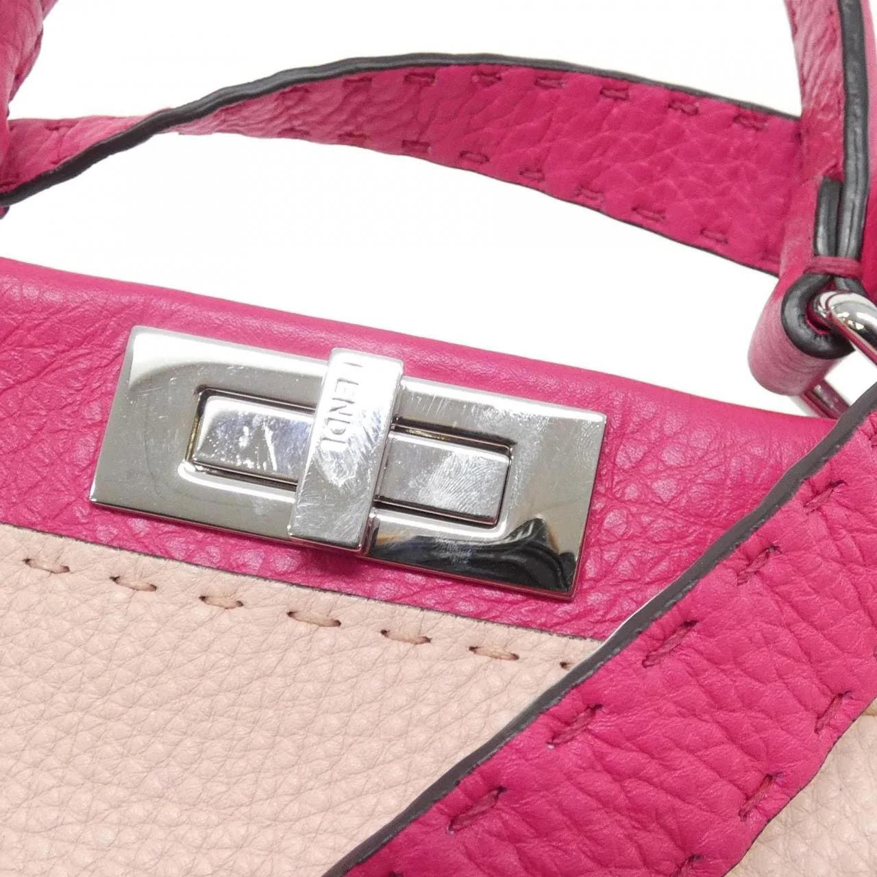 FENDI Peekaboo 8BN290 A1PS Handbag Leather Black Leather Rank A - Thumbnail 6