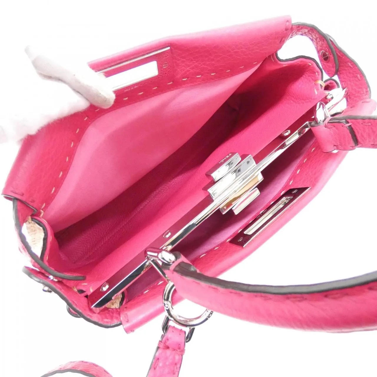 FENDI Peekaboo 8BN290 A1PS Handbag Leather Black Leather Rank A - Thumbnail 9