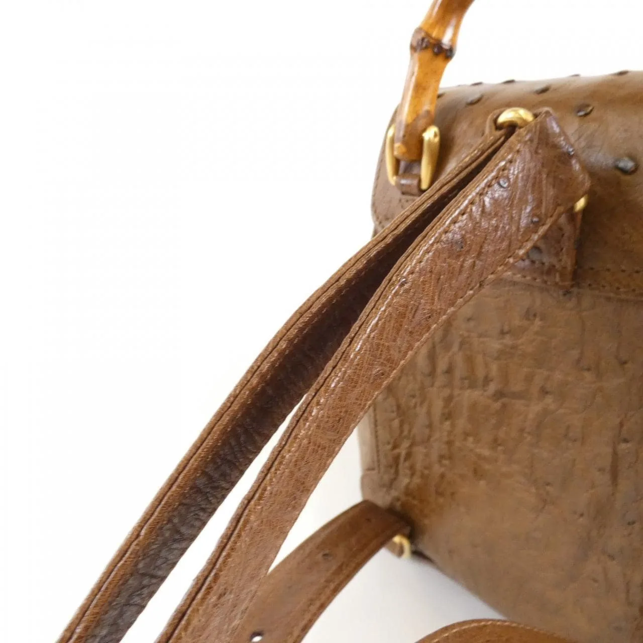 GUCCI 003 2058 Backpack Ostrich 棕色 鴕鳥皮 中古品A - 縮圖 6