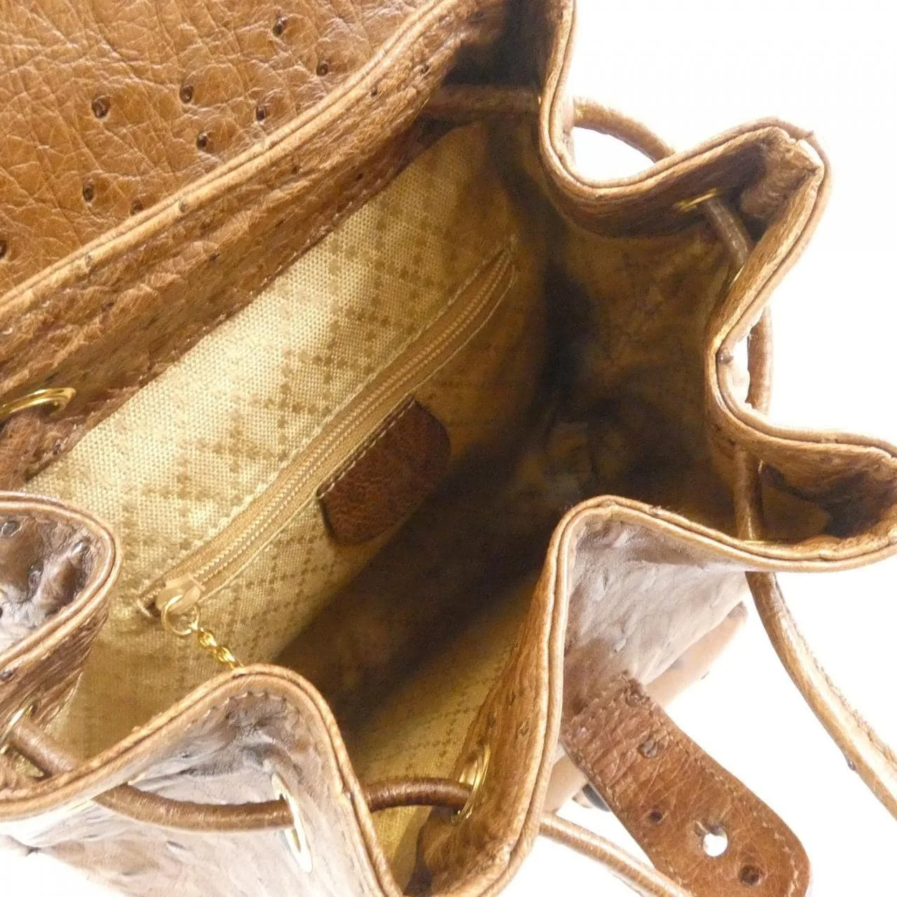 GUCCI 003 2058 Backpack Ostrich 棕色 鴕鳥皮 中古品A - 縮圖 7