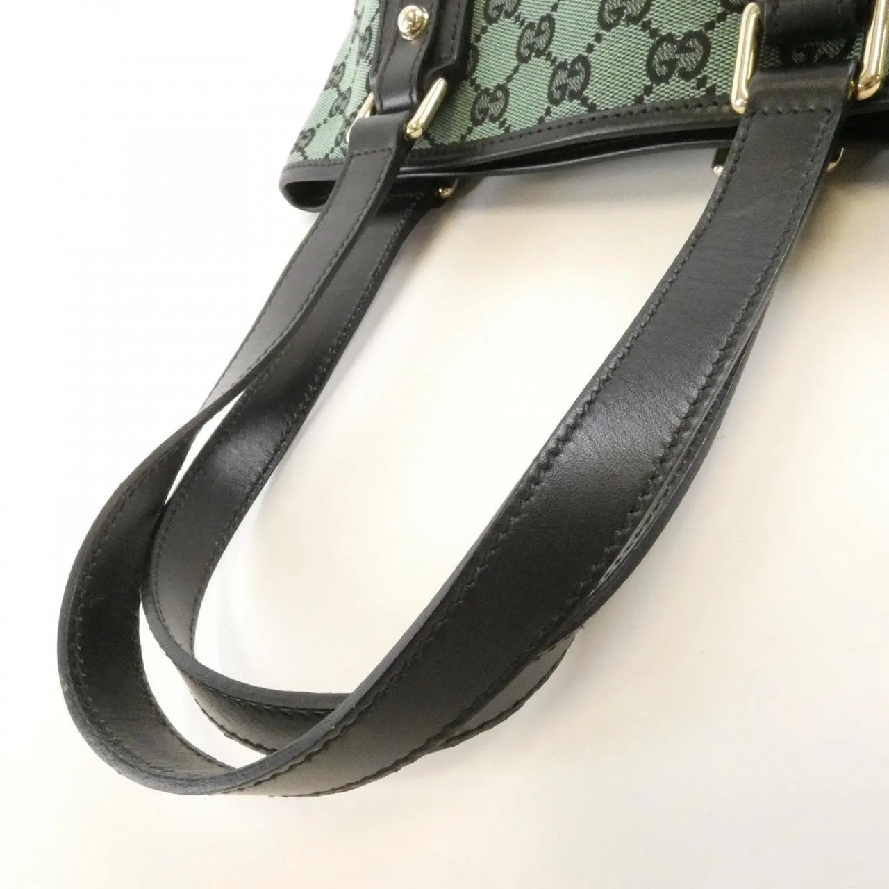 GUCCI 257250 F408G Handbag Canvas 黑色 帆布 中古品A - 縮圖 6