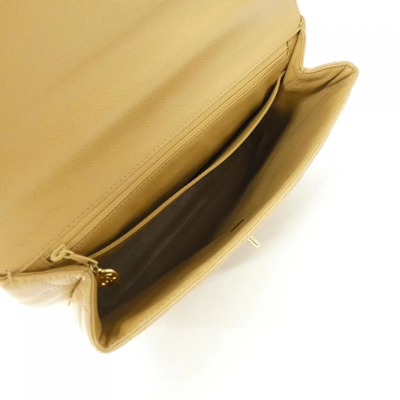 CHANEL Matelasse 12397 Handbag Grained Calfskin Beige Grained Calfskin Rank A - Thumbnail 7