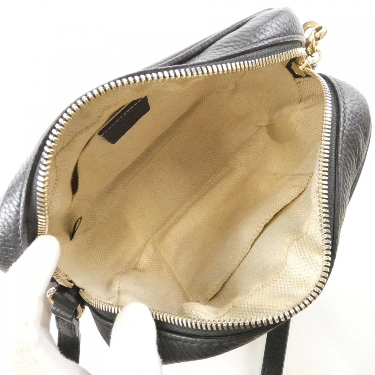 GUCCI Soho 308364 A7M0G Shoulder Leather 黑色 皮革 中古品B - 縮圖 6