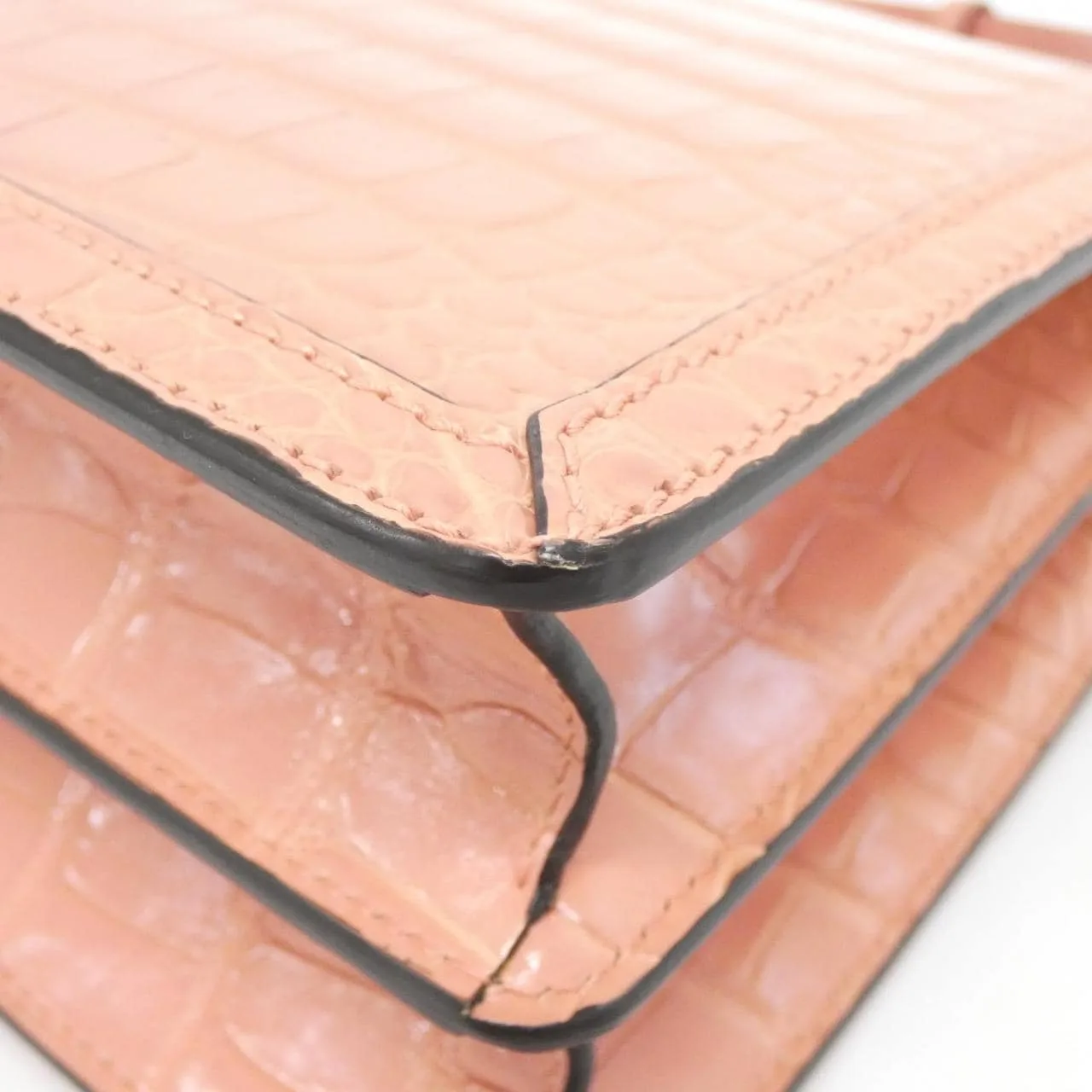 GUCCI Ophidia 651055 Handbag Crocodile 粉色 鱷魚皮 中古品A - 縮圖 3