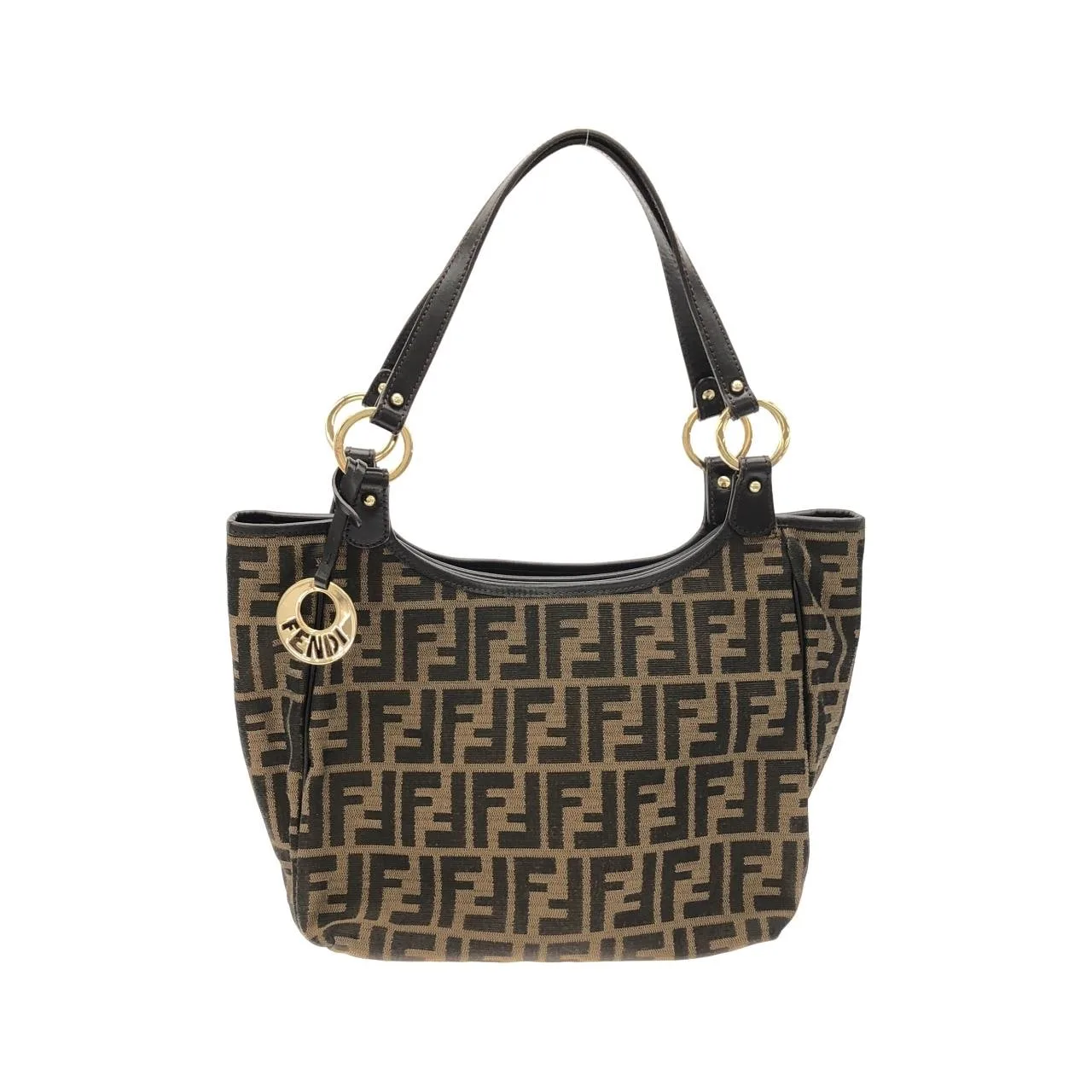 FENDI Sunshine Shopper 8BH156 JWU Handbag Canvas Black