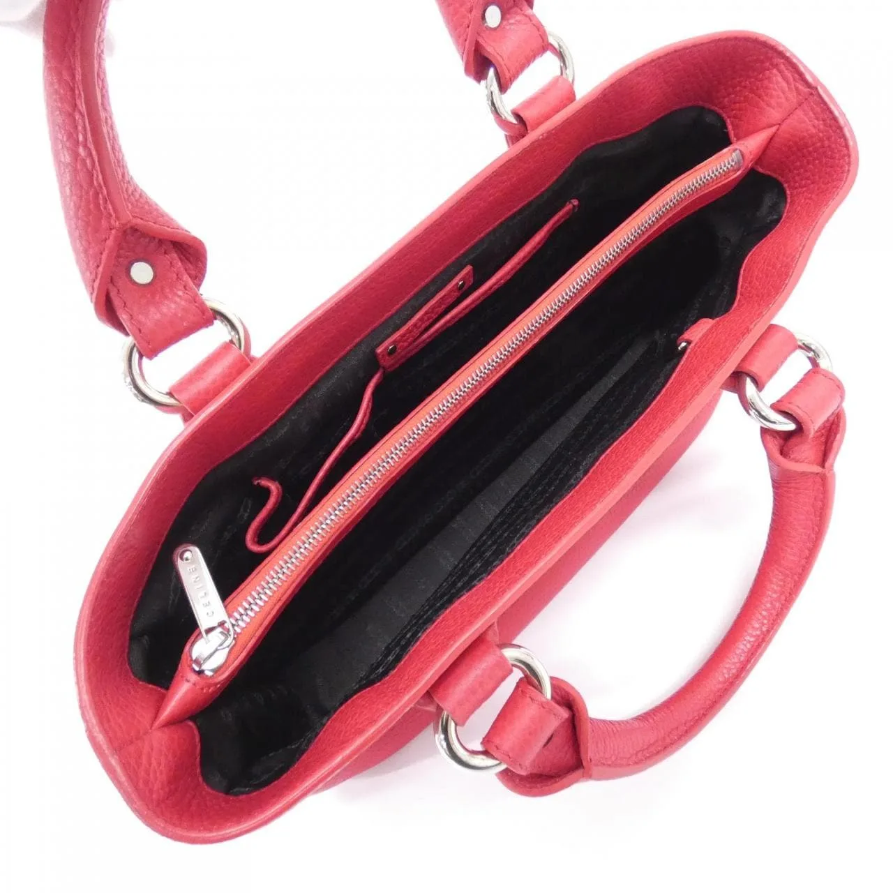 CELINE Boogie 134023NRG Handbag Leather Black Leather Rank A - Thumbnail 9