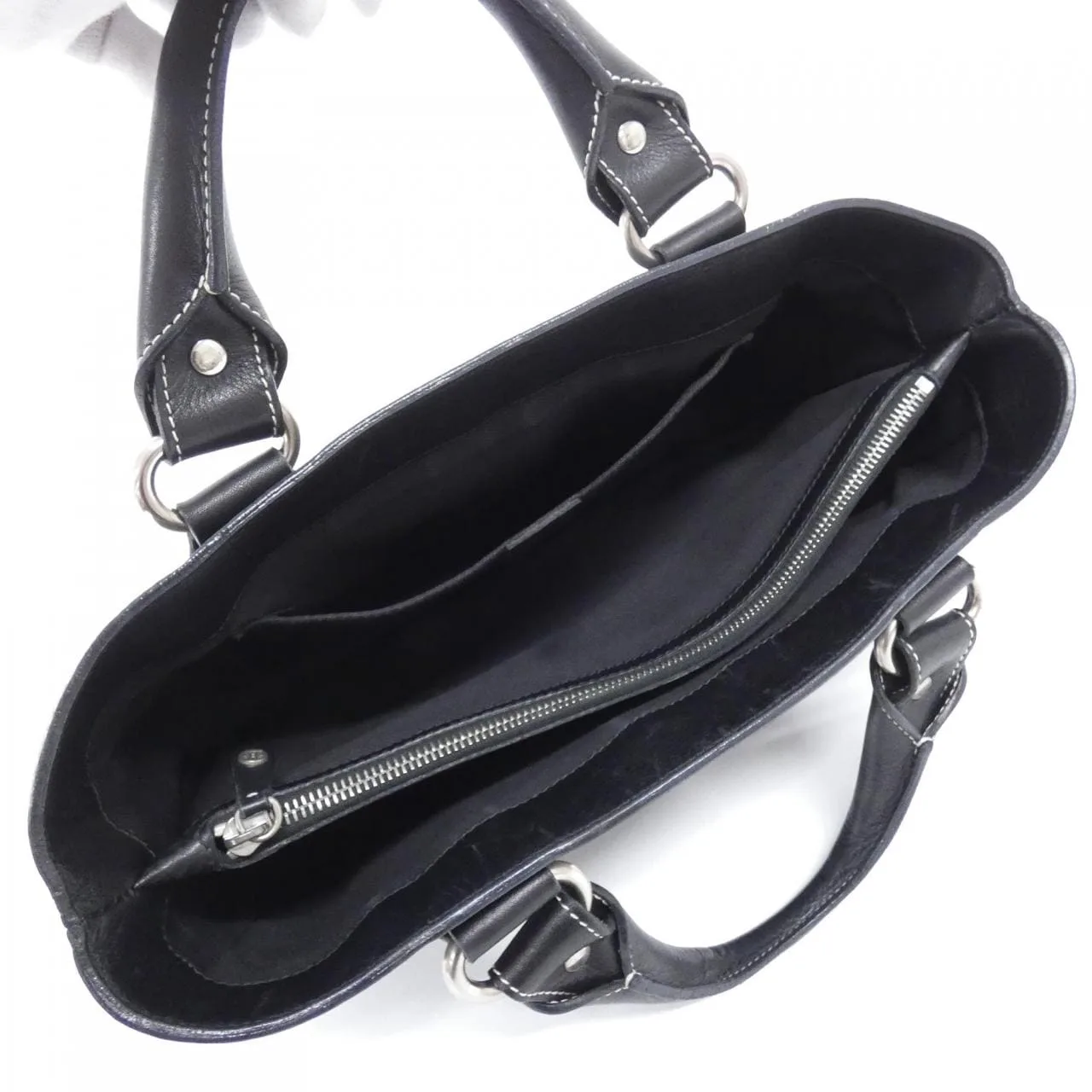 CELINE Boogie 134023SOF Handbag Leather Black Leather Rank B - Thumbnail 7