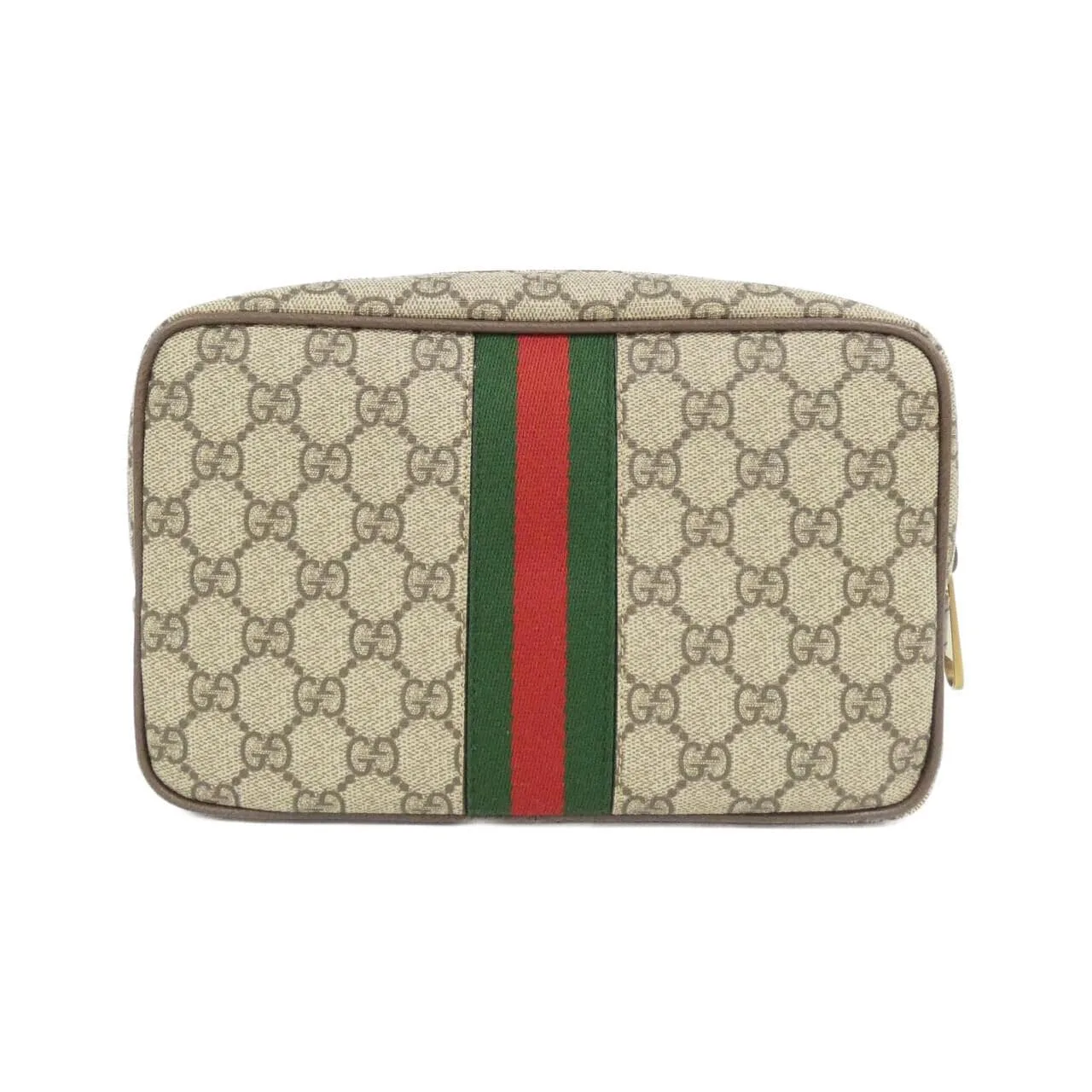 GUCCI 760019 96IWT Pouch Canvas 黑色 帆布 中古品A - 縮圖 2