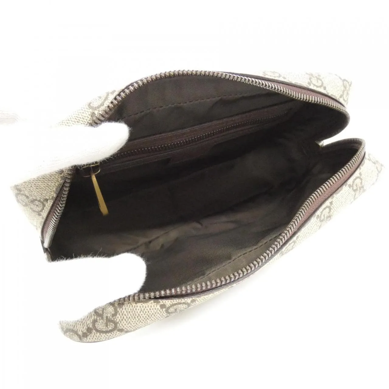 GUCCI 760019 96IWT Pouch Canvas 黑色 帆布 中古品A - 縮圖 5