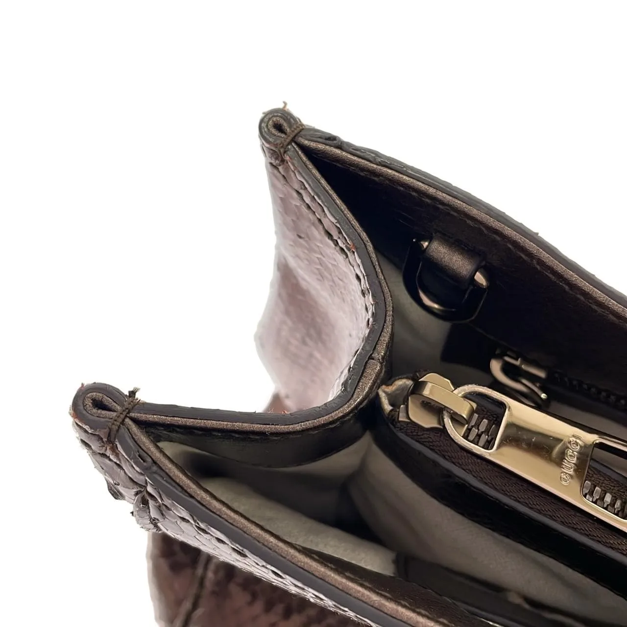 GUCCI Bamboo Shopper 323660 手提包 蟒蛇皮 黑色 蟒蛇皮 中古品A - 縮圖 10