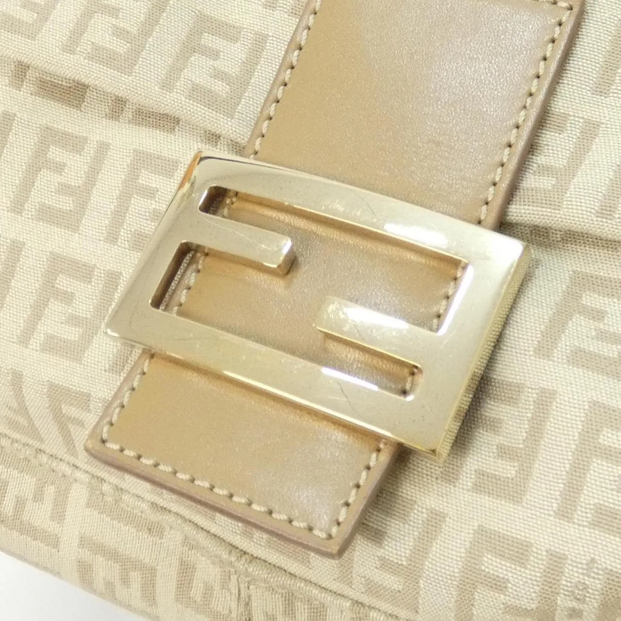 FENDI Baguette 8BR001 LPN Shoulder Canvas Beige Canvas Rank A - Thumbnail 4