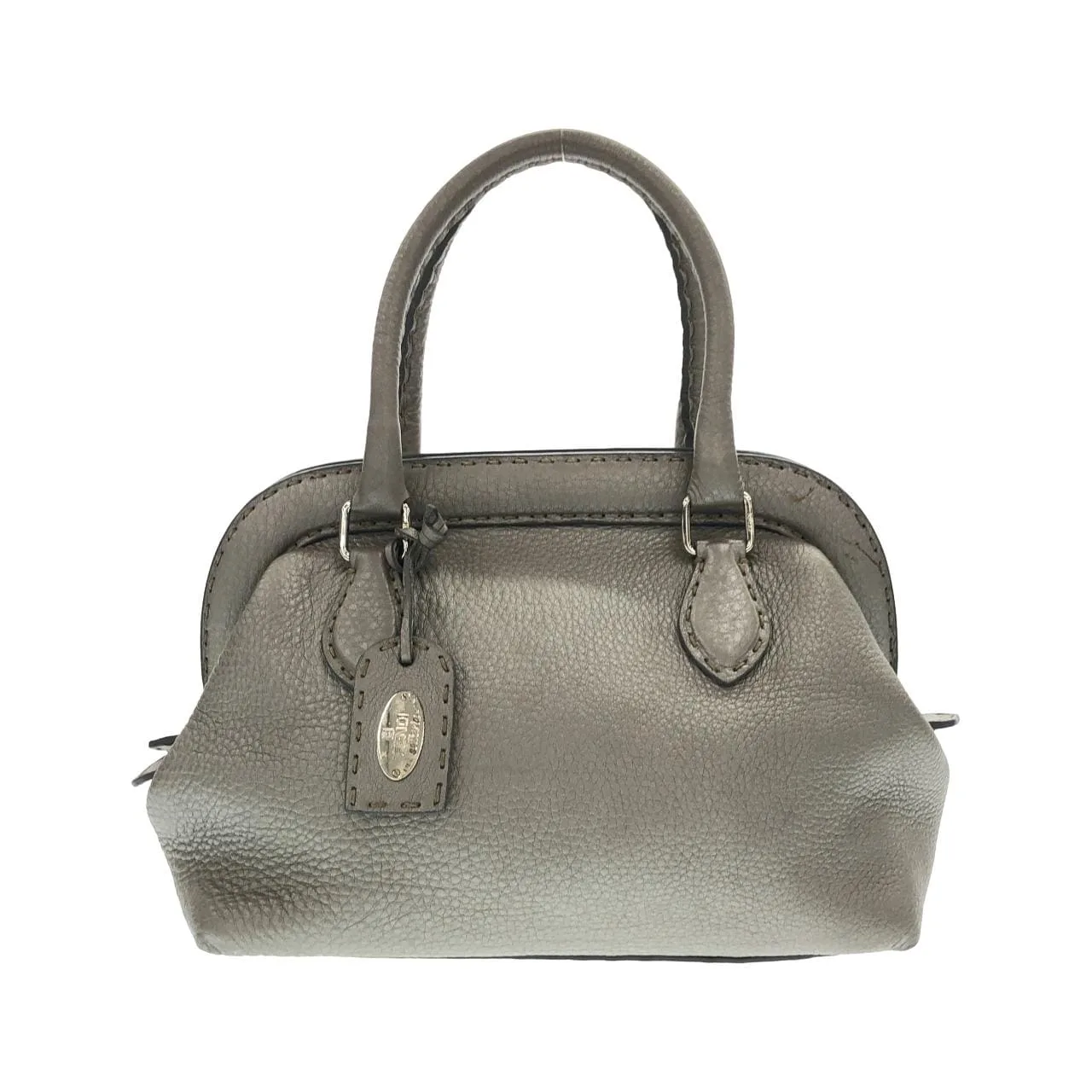 FENDI Peekaboo 8BN127 NDU Handbag Leather Grey