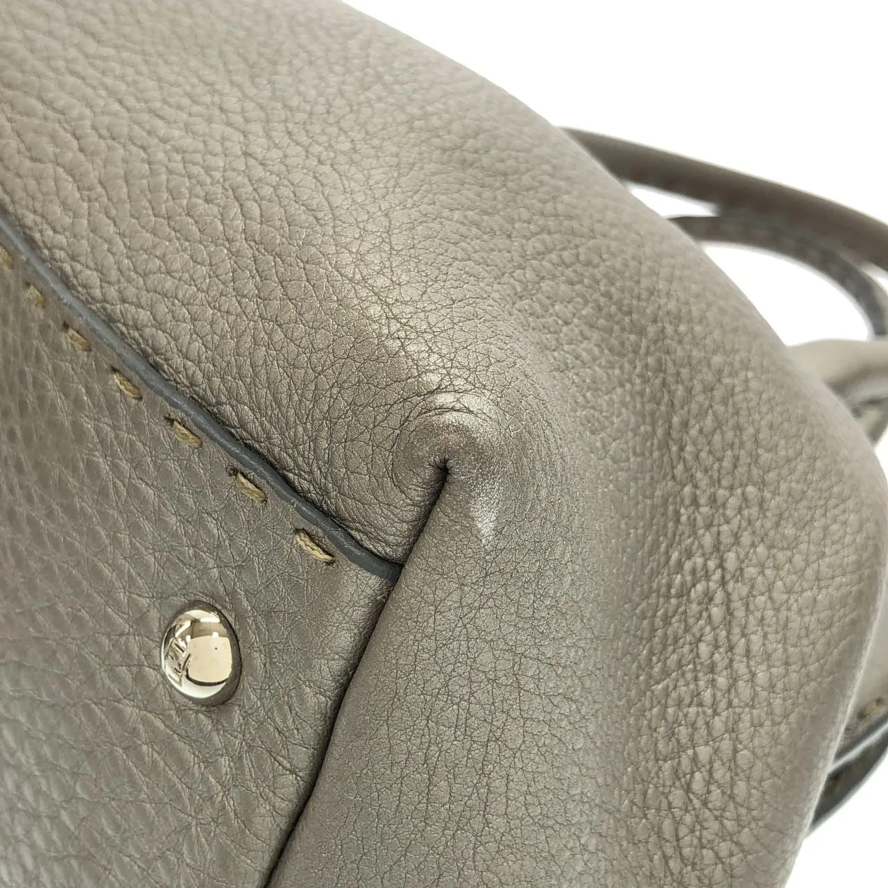 FENDI Peekaboo 8BN127 NDU Handbag Leather Grey Leather Rank A - Thumbnail 2