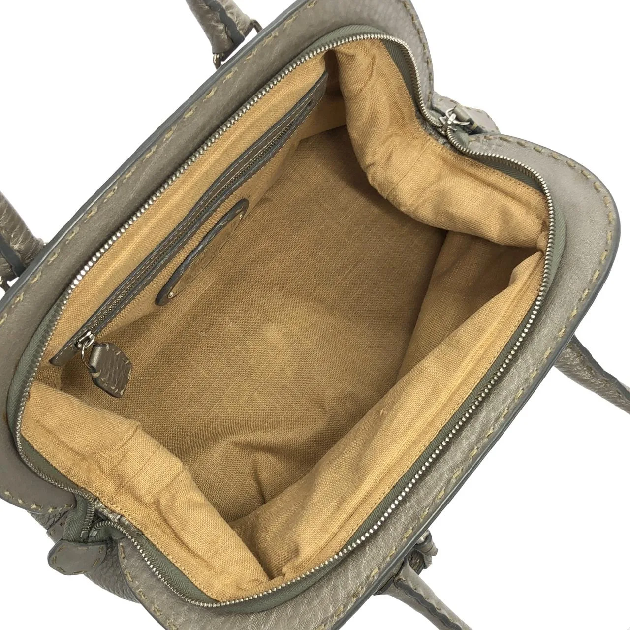 FENDI Peekaboo 8BN127 NDU Handbag Leather Grey Leather Rank A - Thumbnail 6