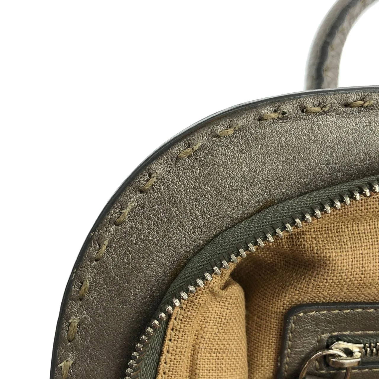 FENDI Peekaboo 8BN127 NDU Handbag Leather Grey Leather Rank A - Thumbnail 8