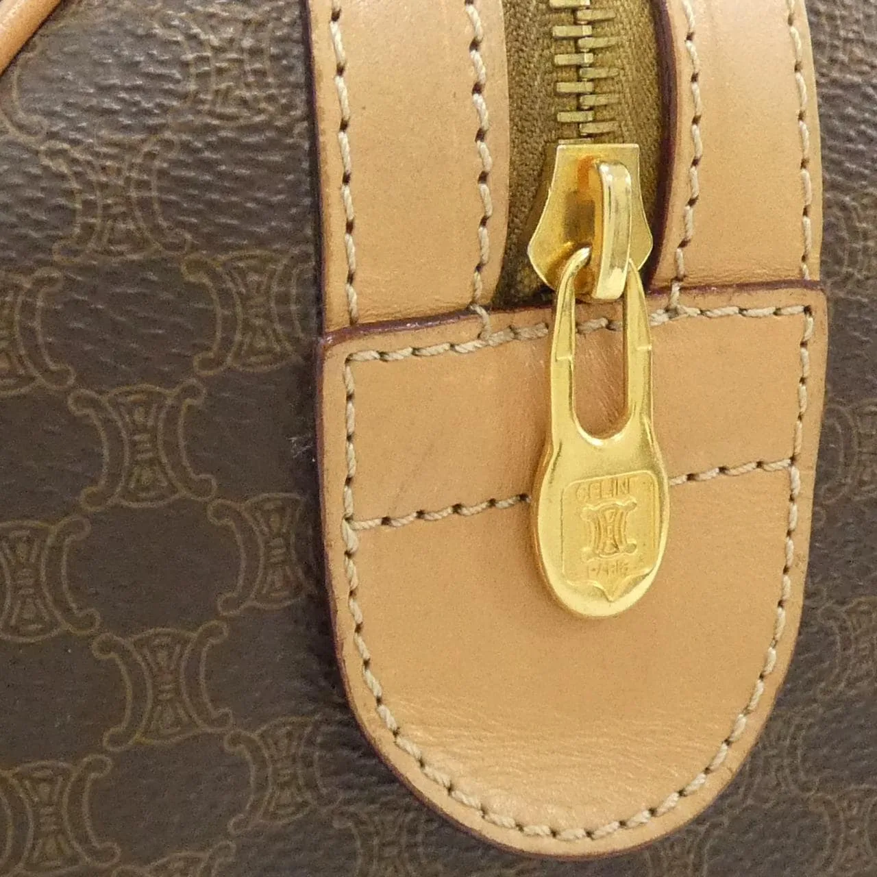 CELINE Boston Canvas 棕色 帆布 中古品A - 縮圖 5