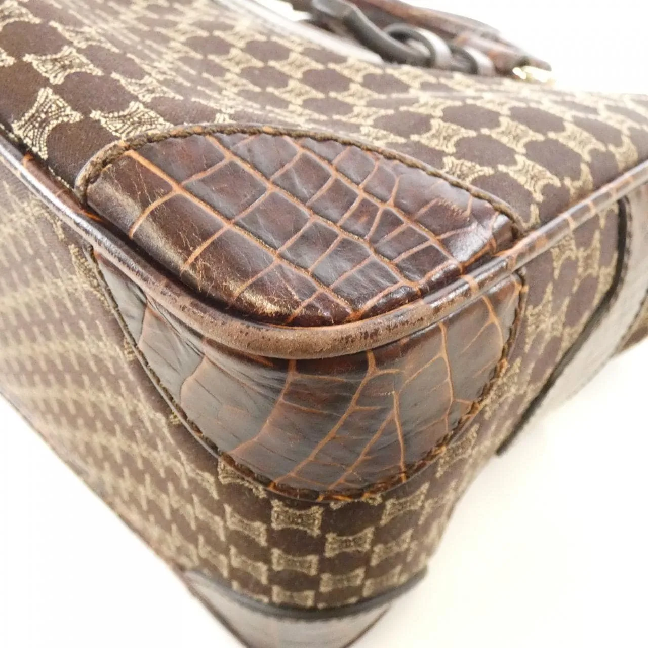 CELINE Boogie Handbag Canvas Brown Canvas Rank B - Thumbnail 2