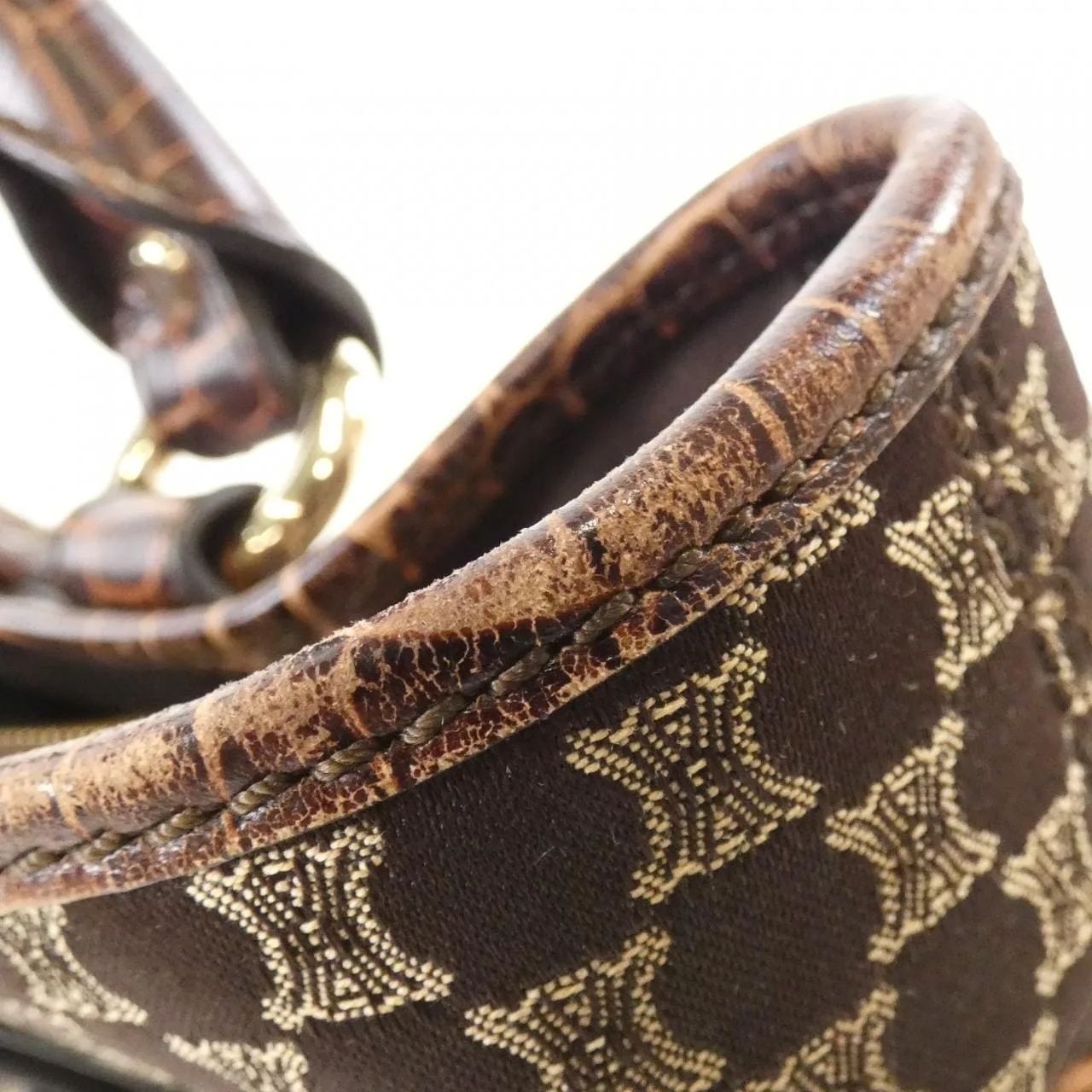 CELINE Boogie Handbag Canvas Brown Canvas Rank B - Thumbnail 3