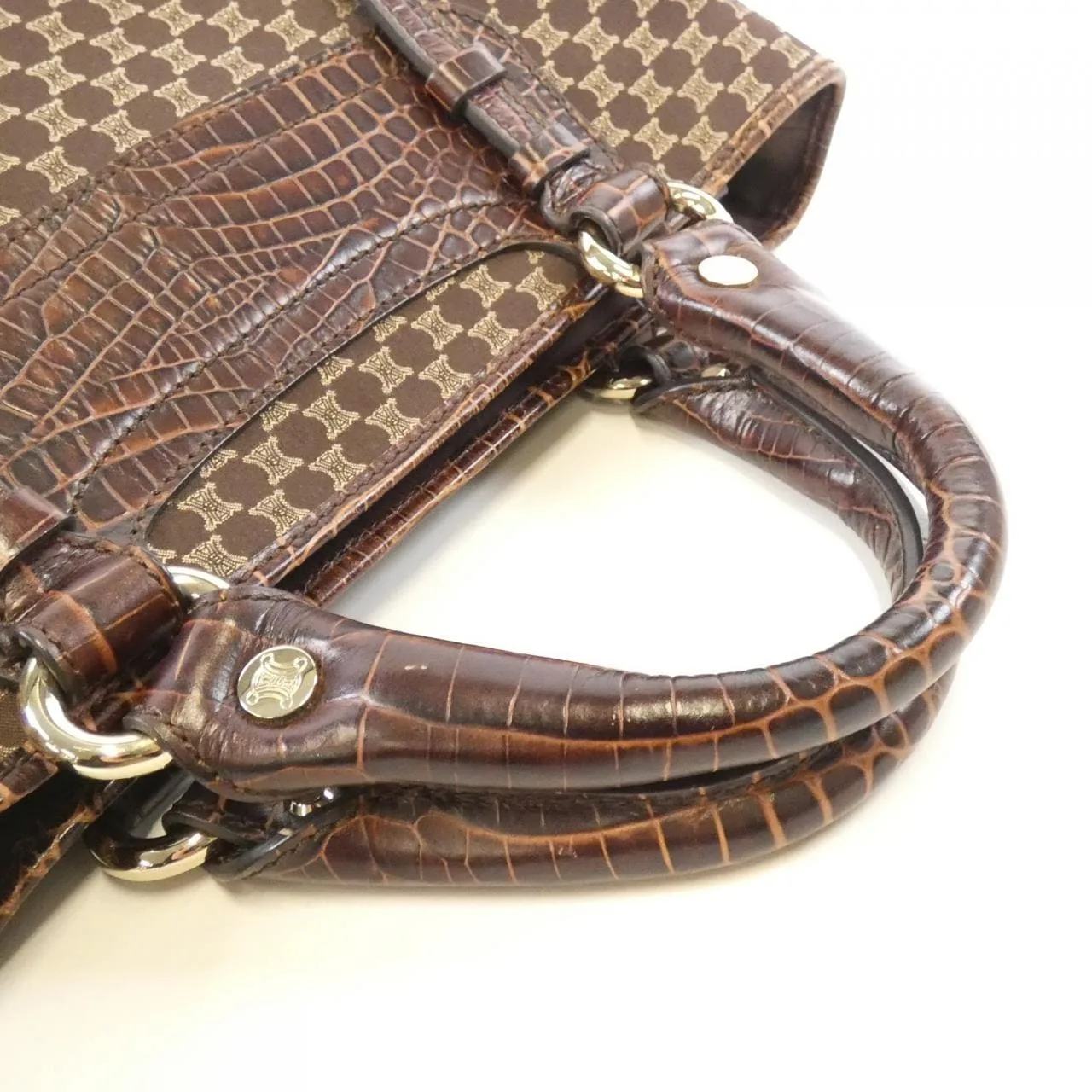 CELINE Boogie Handbag Canvas Brown Canvas Rank B - Thumbnail 4