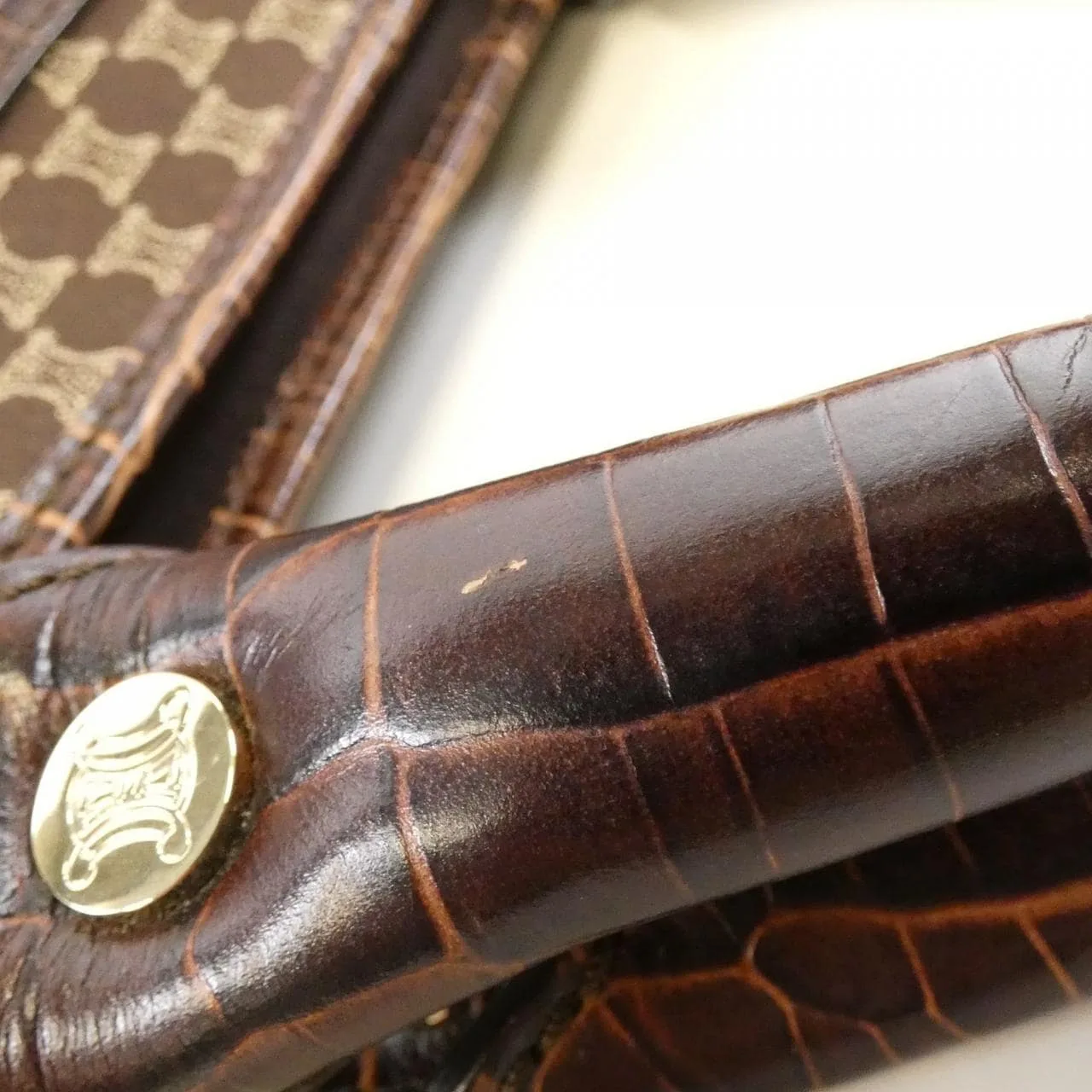 CELINE Boogie Handbag Canvas Brown Canvas Rank B - Thumbnail 6