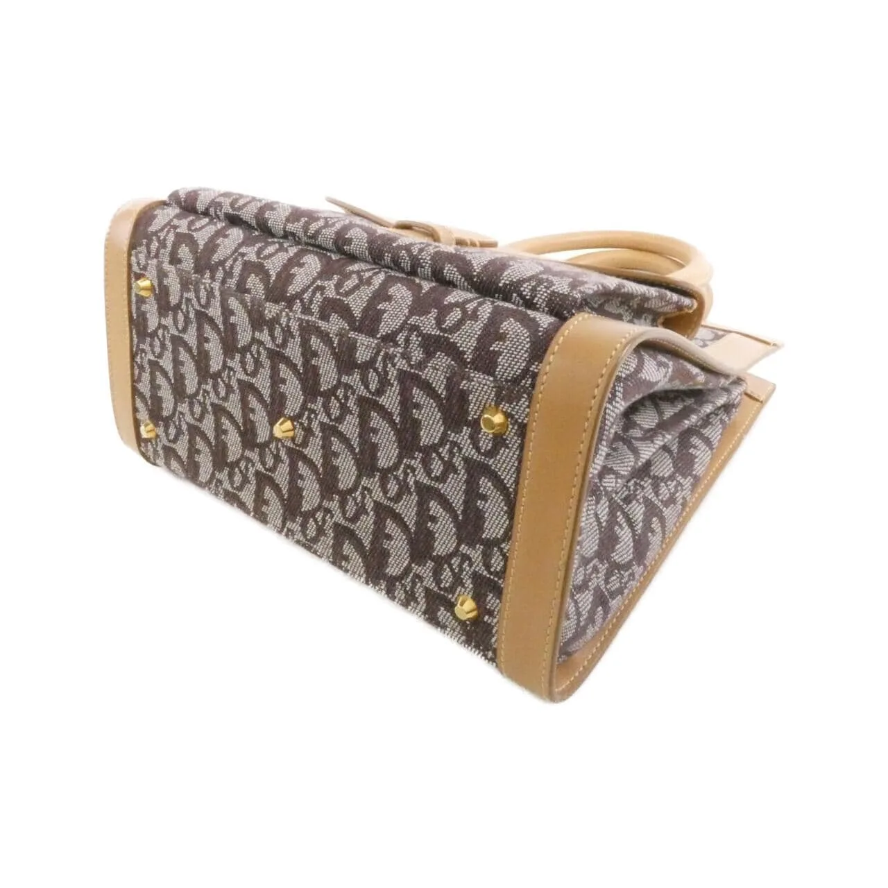 DIOR Handbag Canvas 棕色 帆布 中古品B - 縮圖 3