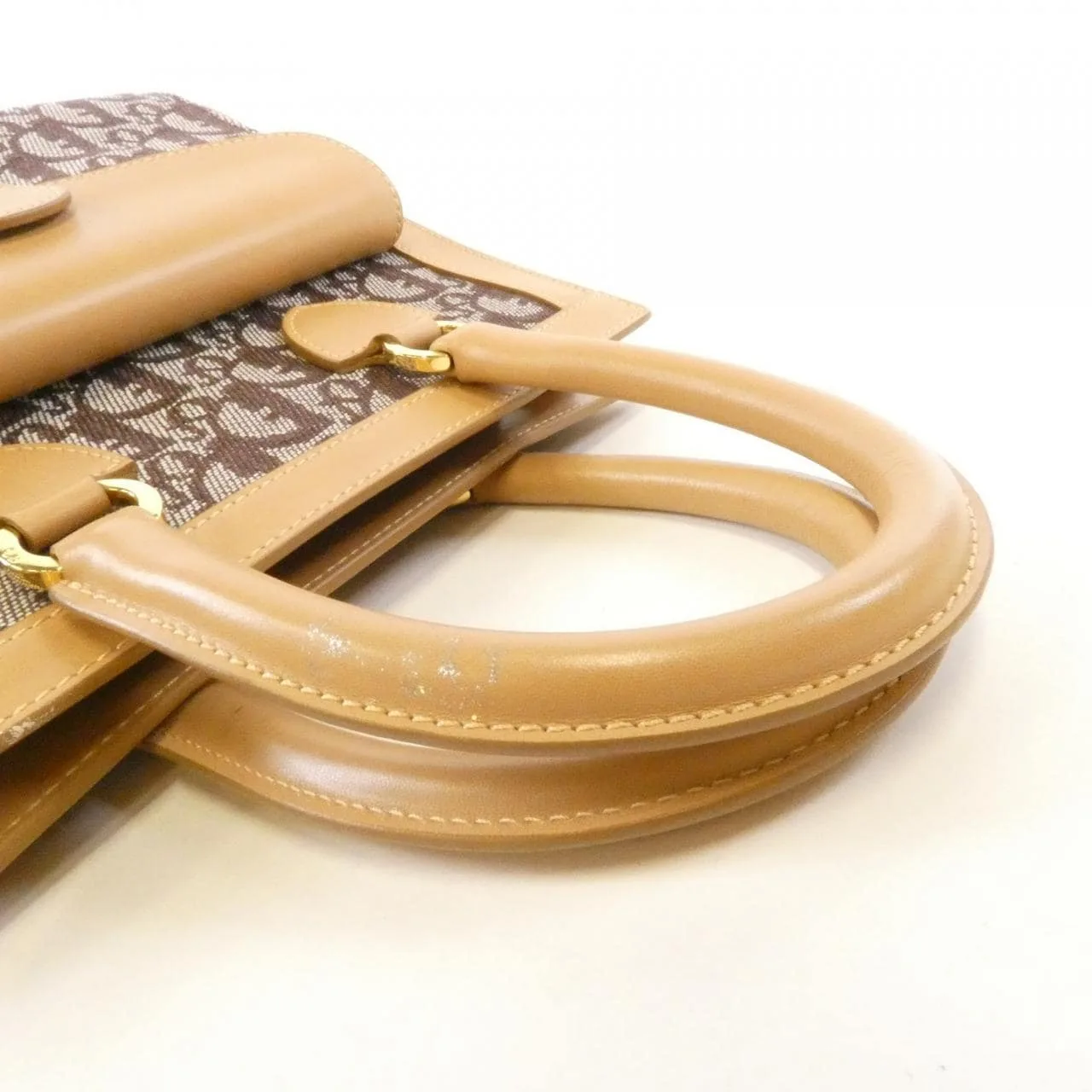 DIOR Handbag Canvas 棕色 帆布 中古品B - 縮圖 6