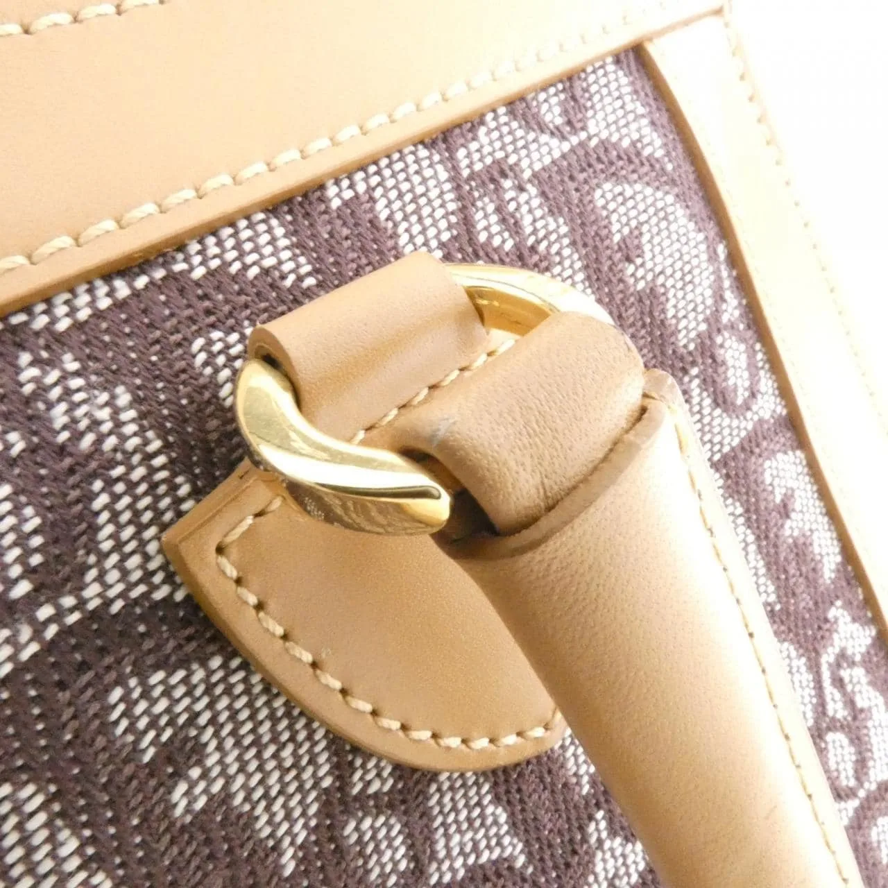 DIOR Handbag Canvas 棕色 帆布 中古品B - 縮圖 7