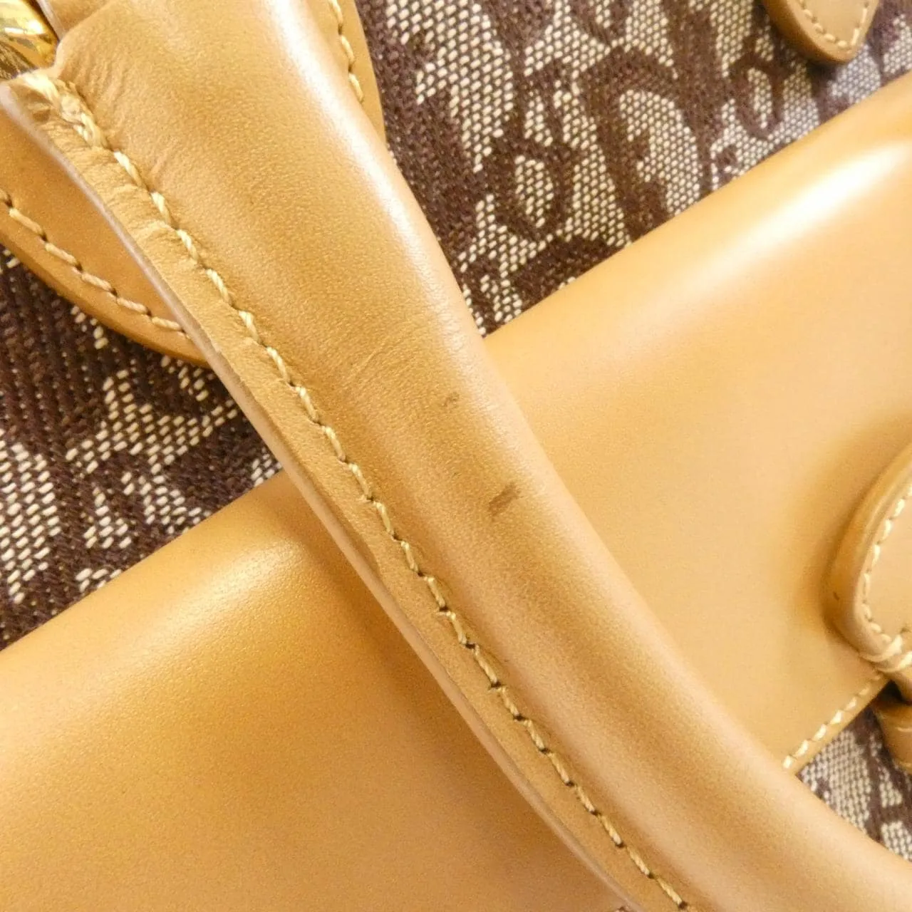 DIOR Handbag Canvas 棕色 帆布 中古品B - 縮圖 8