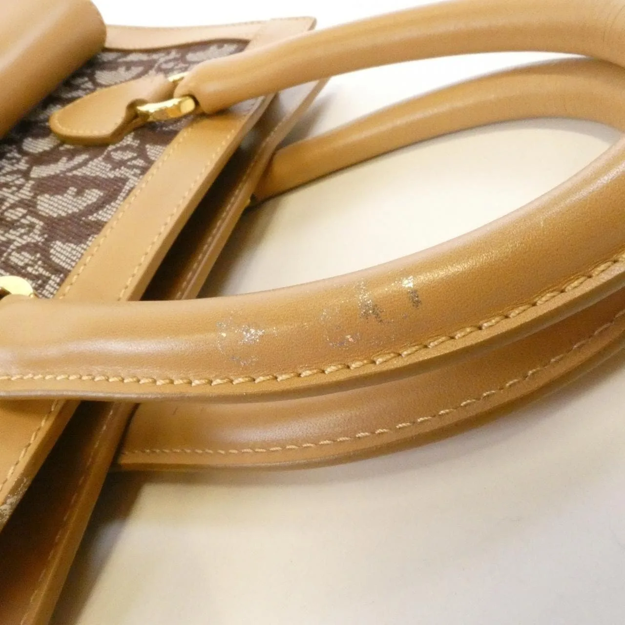 DIOR Handbag Canvas 棕色 帆布 中古品B - 縮圖 9