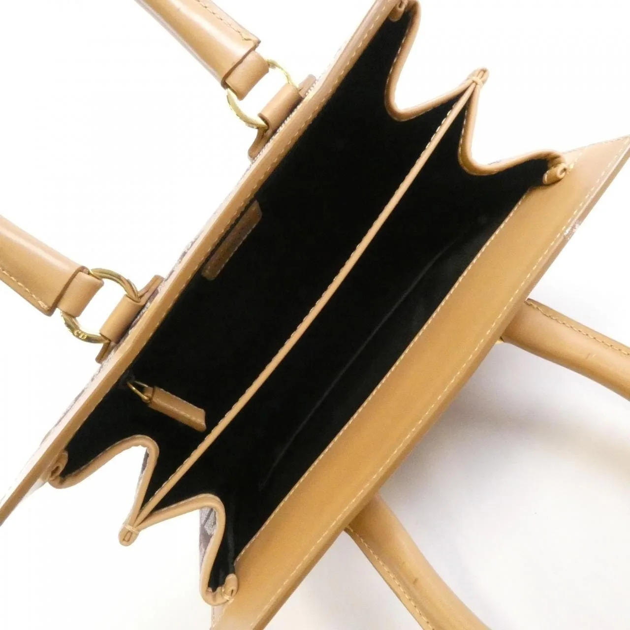 DIOR Handbag Canvas 棕色 帆布 中古品B - 縮圖 10