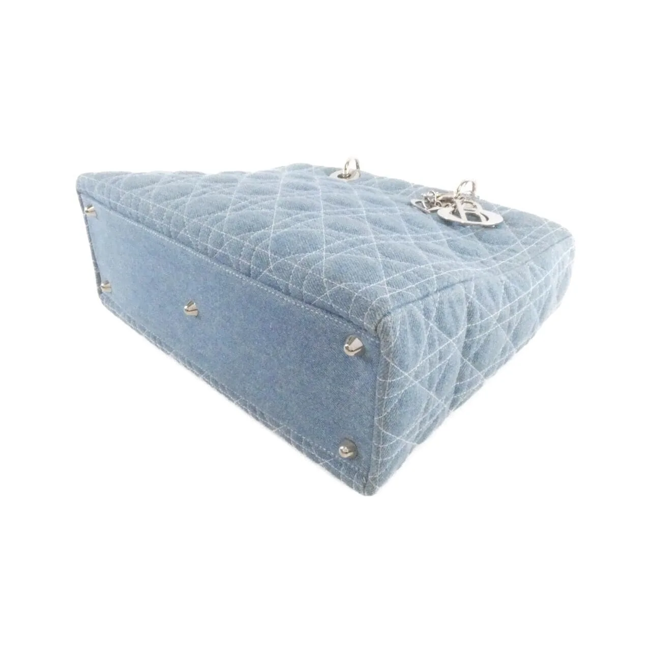 DIOR Lady Dior CAJ44561 Handbag Canvas 藍色 帆布 中古品B - 縮圖 3