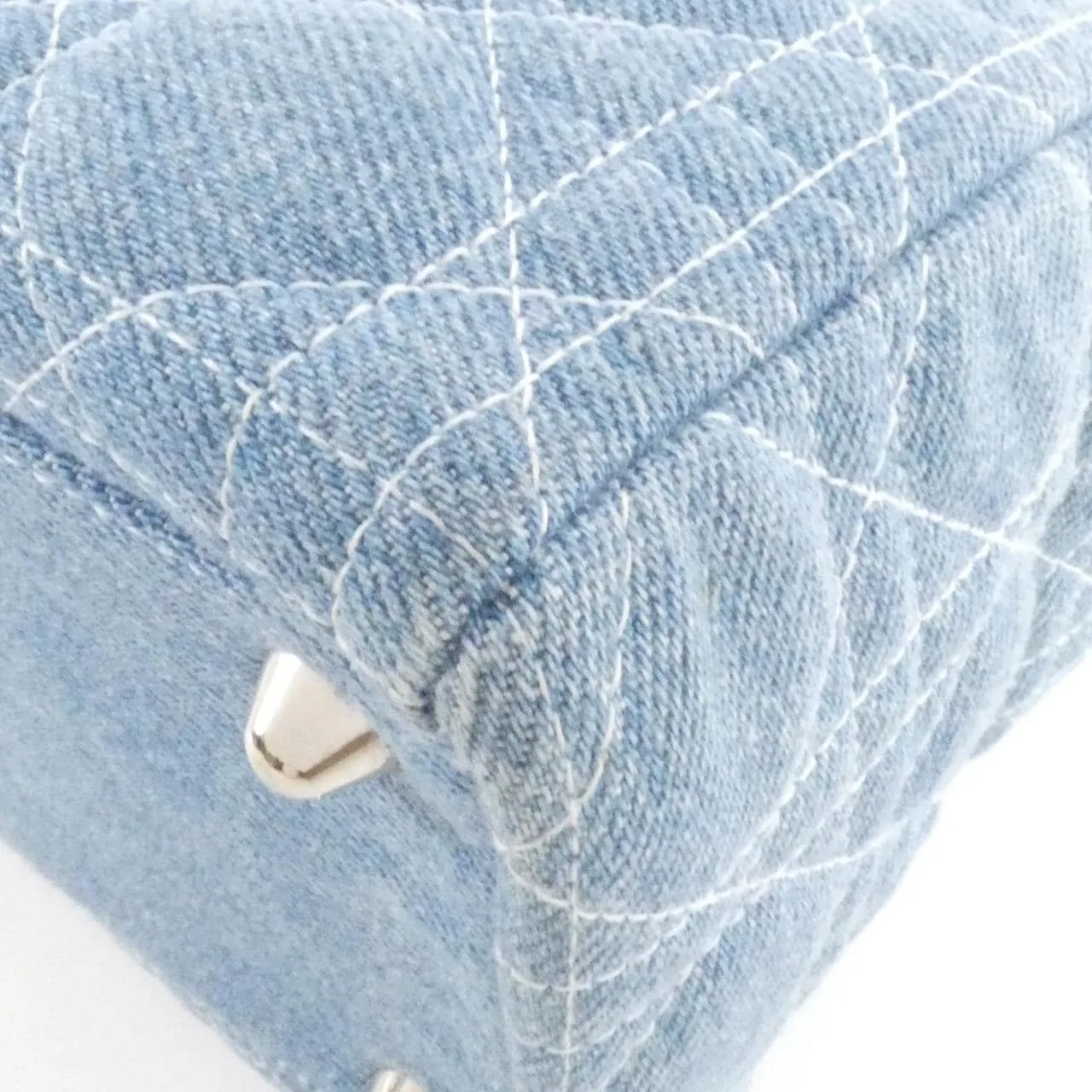 DIOR Lady Dior CAJ44561 Handbag Canvas 藍色 帆布 中古品B - 縮圖 4