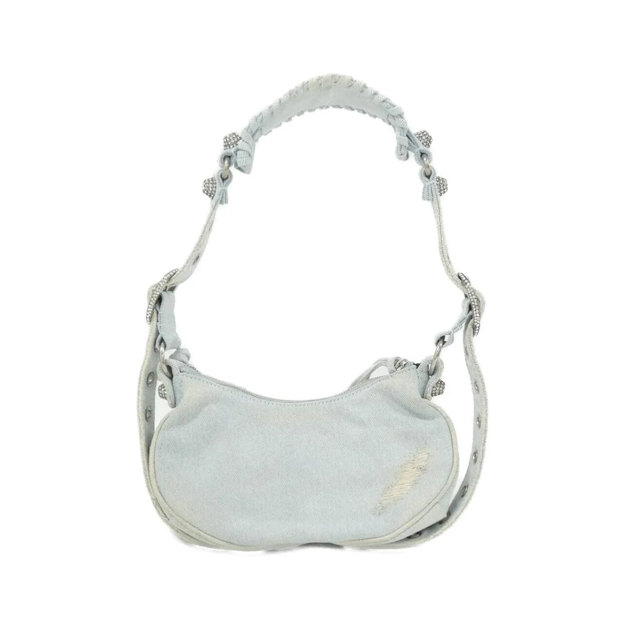 BALENCIAGA Le Cagole 671309 2AABV 肩背包 牛仔布 黑色 牛仔布 中古品A - 縮圖 2