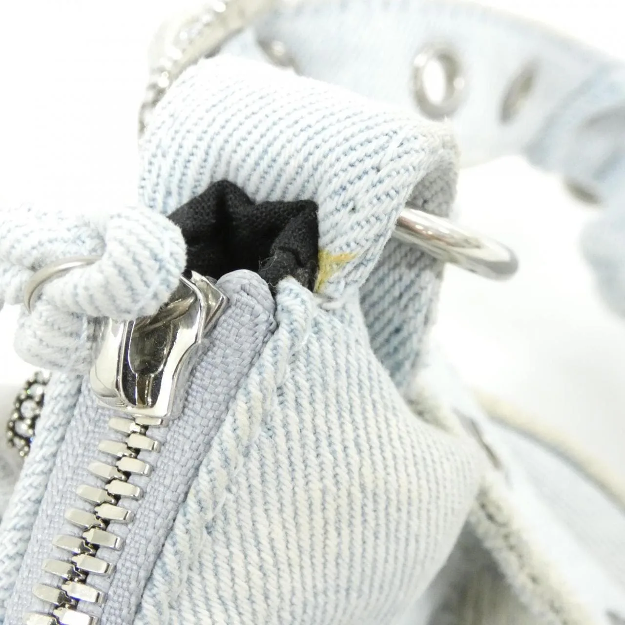 BALENCIAGA Le Cagole 671309 2AABV 肩背包 牛仔布 黑色 牛仔布 中古品A - 縮圖 8