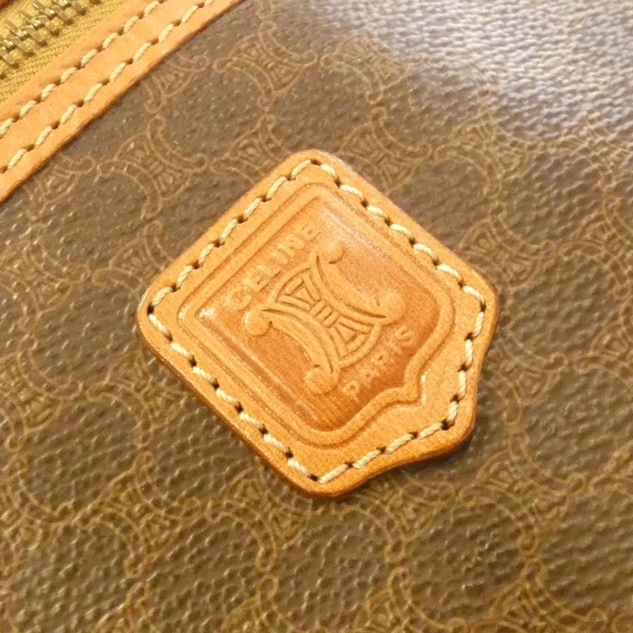 CELINE Handbag Canvas 棕色 帆布 中古品B - 縮圖 4