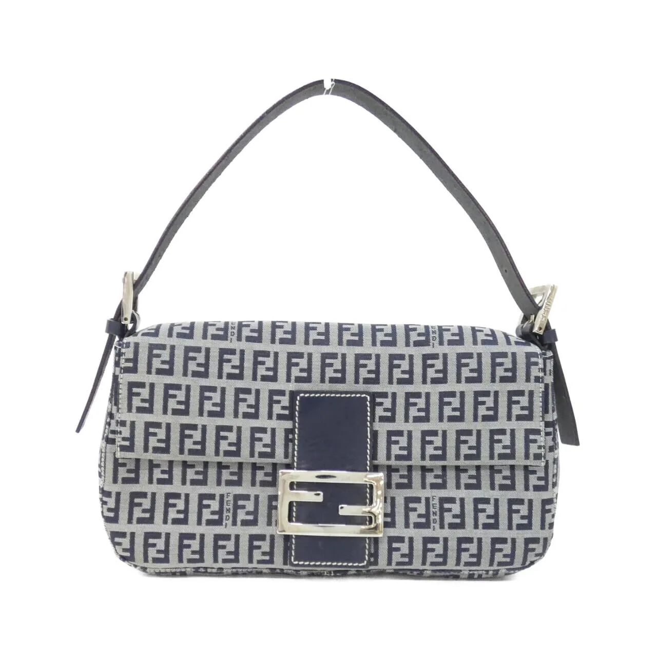 FENDI Baguette 26424 Shoulder Canvas Navy