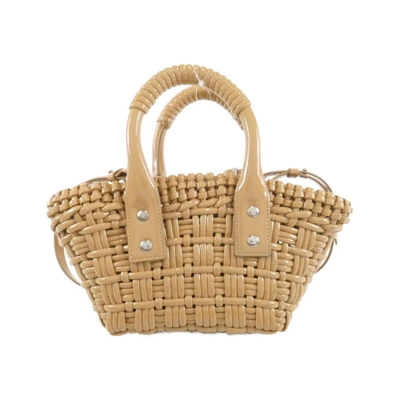 BALENCIAGA Bistro 678028 2IE3Y Handbag Patent Leather 米色 漆皮 中古品B - 縮圖 2