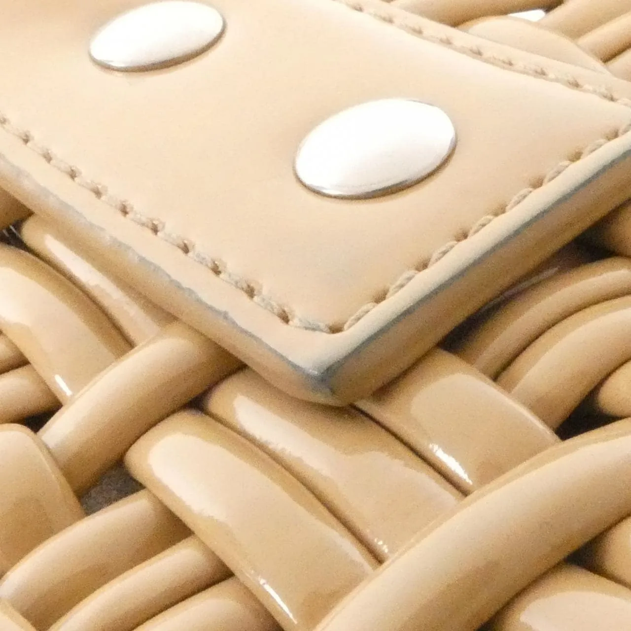 BALENCIAGA Bistro 678028 2IE3Y Handbag Patent Leather 米色 漆皮 中古品B - 縮圖 4