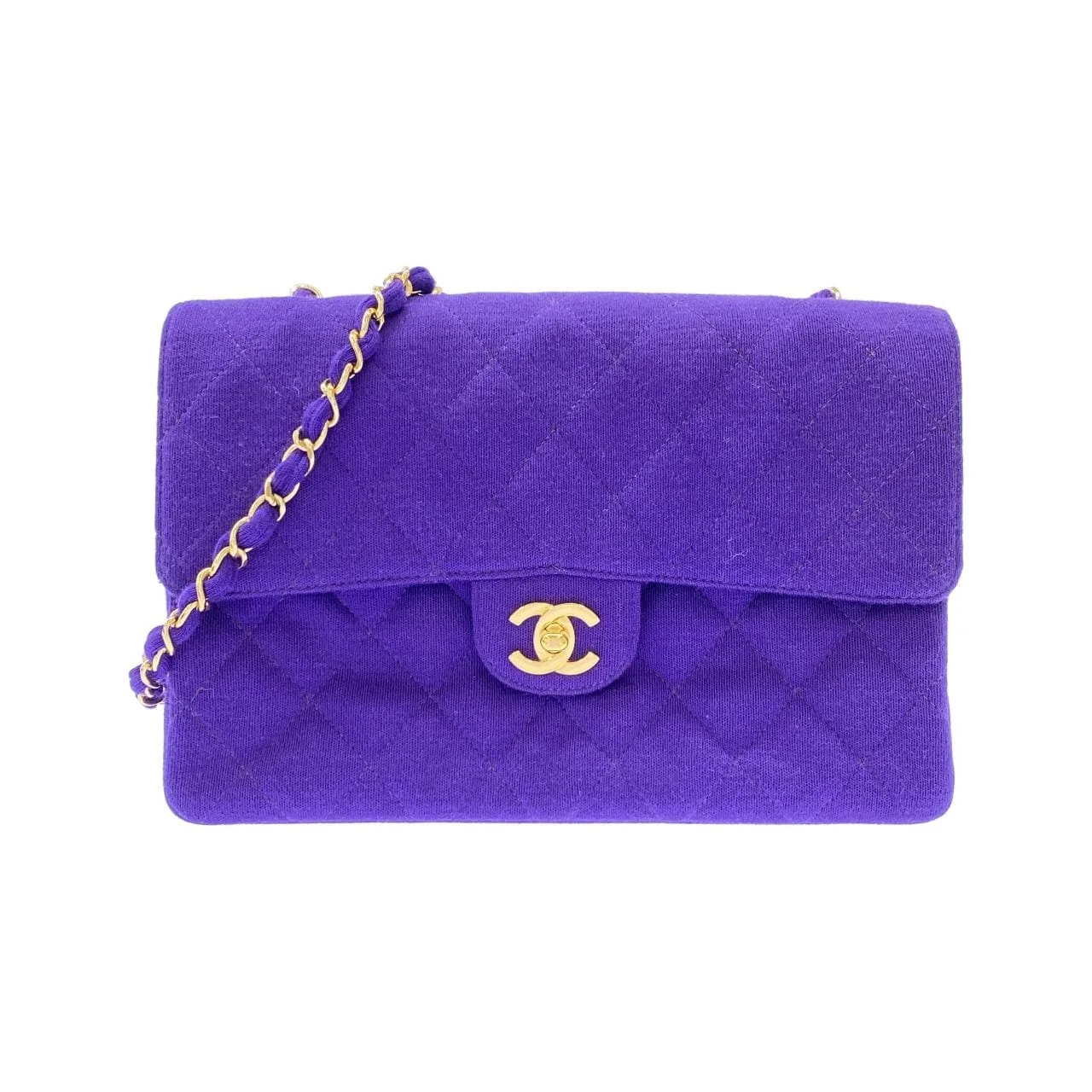 CHANEL Shoulder Canvas Purple