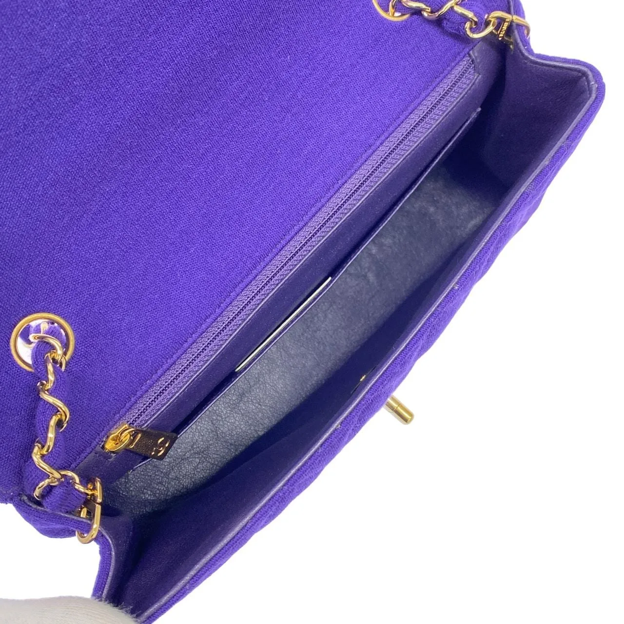 CHANEL Shoulder Canvas Purple Canvas Rank A - Thumbnail 6