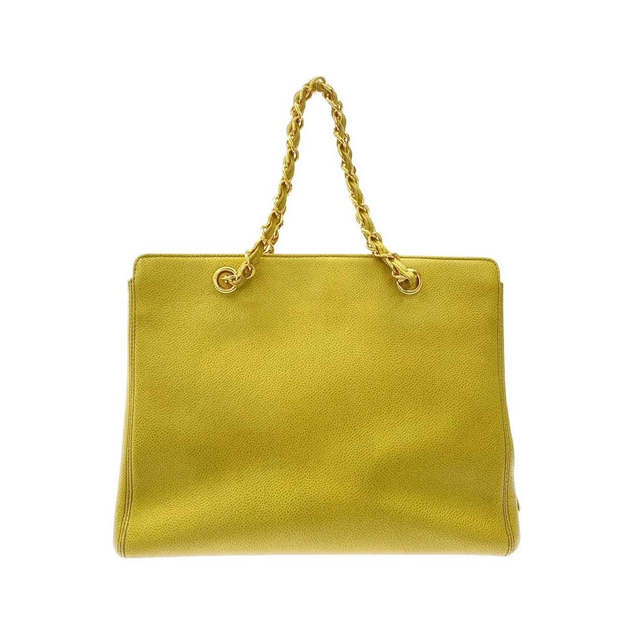CHANEL 08913 Handbag Grained Calfskin Yellow Grained Calfskin Rank A - Thumbnail 2