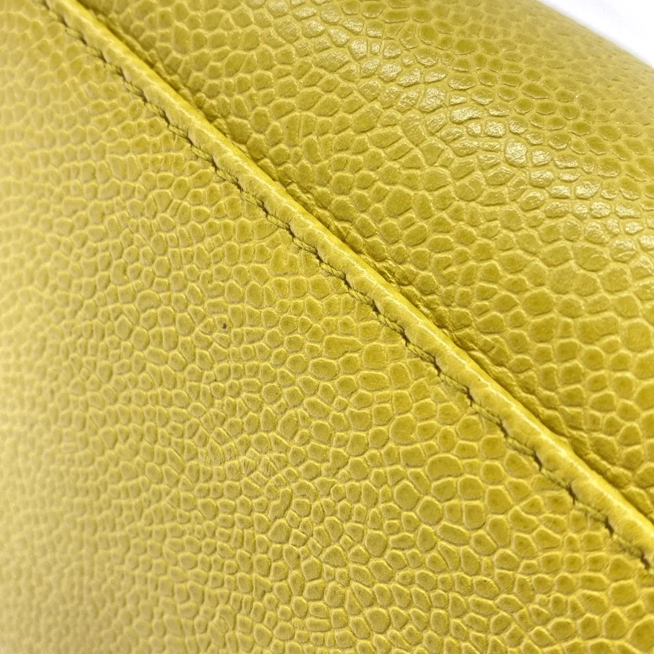 CHANEL 08913 Handbag Grained Calfskin Yellow Grained Calfskin Rank A - Thumbnail 3