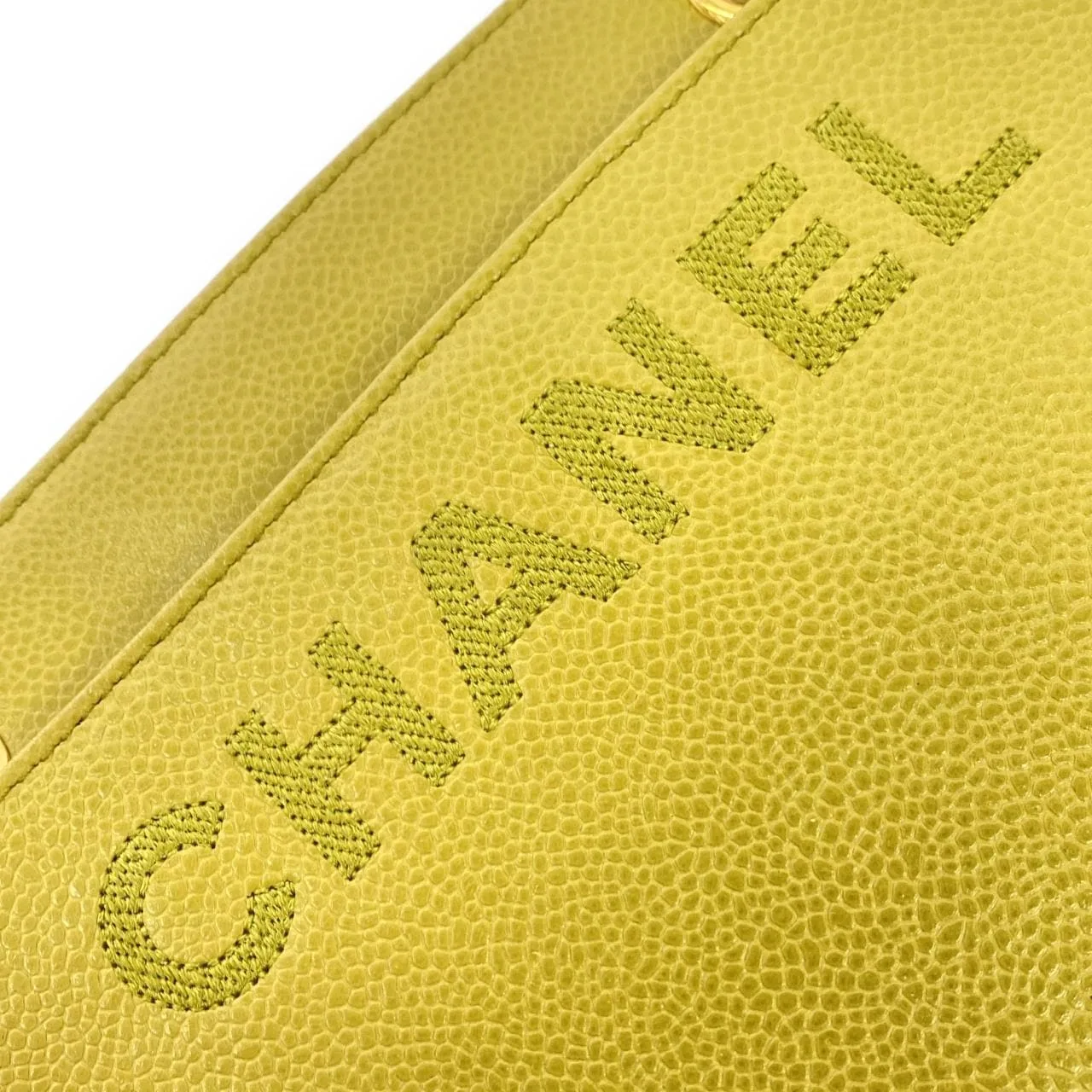 CHANEL 08913 Handbag Grained Calfskin Yellow Grained Calfskin Rank A - Thumbnail 4