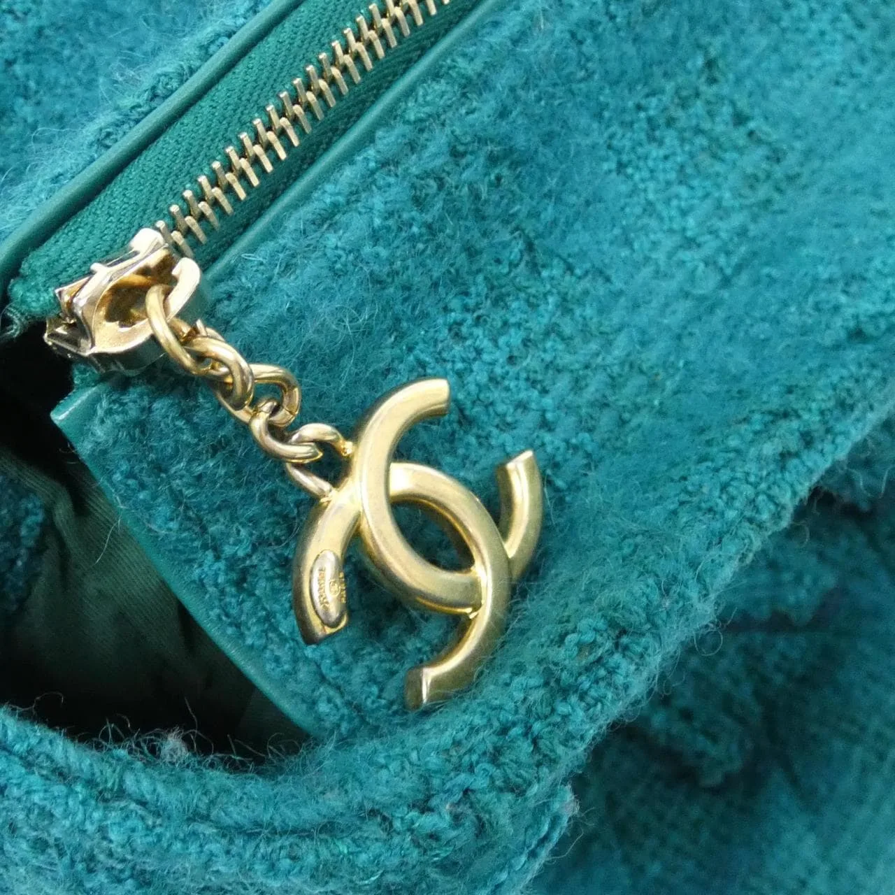 CHANEL AS0976 Handbag Tweed Green Tweed Rank A - Thumbnail 6