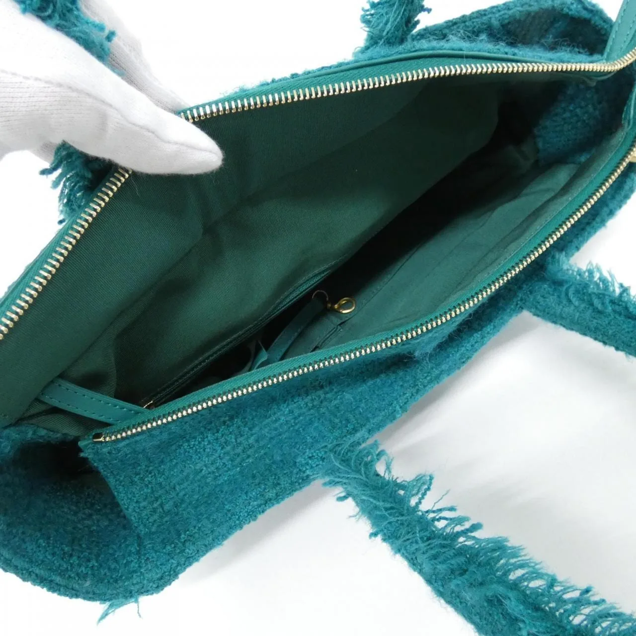 CHANEL AS0976 Handbag Tweed Green Tweed Rank A - Thumbnail 8