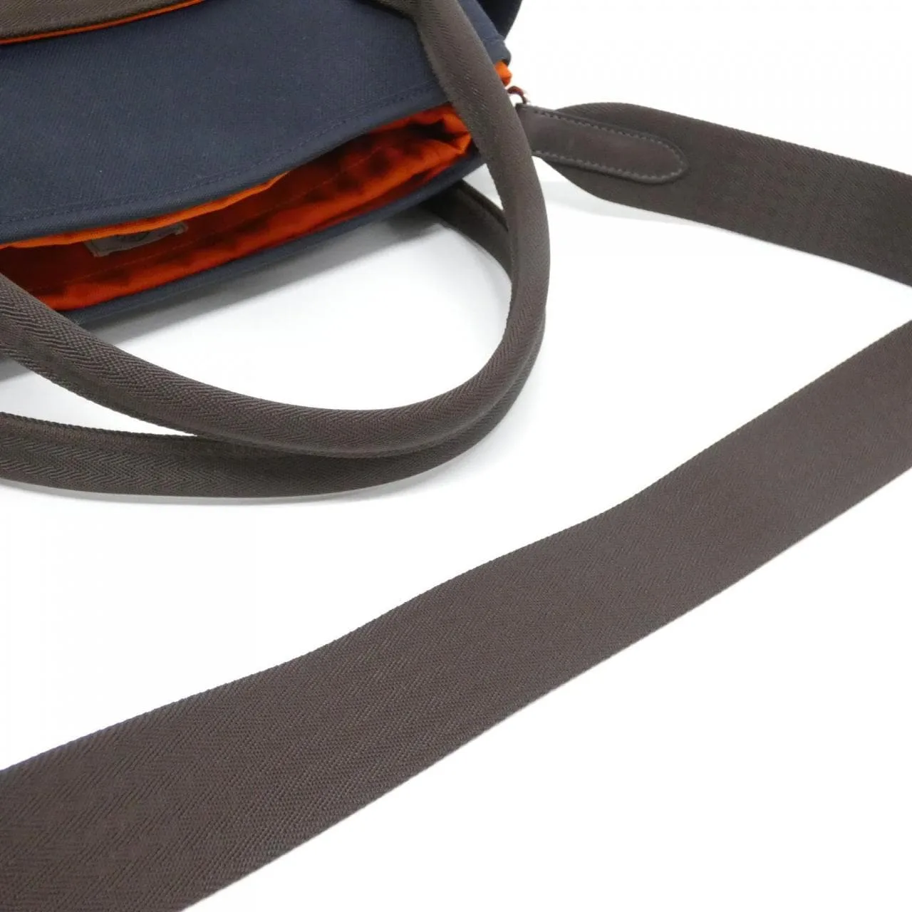 HERMES 068312CK Handbag Canvas Navy Canvas Rank A - Thumbnail 5