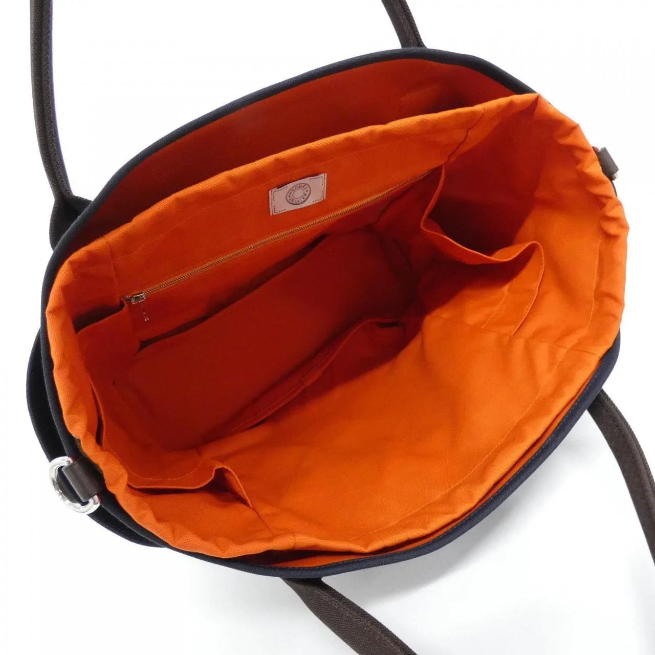 HERMES 068312CK Handbag Canvas Navy Canvas Rank A - Thumbnail 7