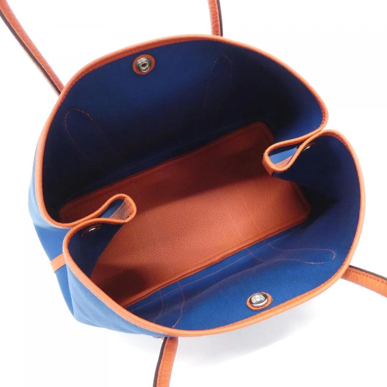 HERMES Garden Party 065867CK Tote Blue Rank A - Thumbnail 7