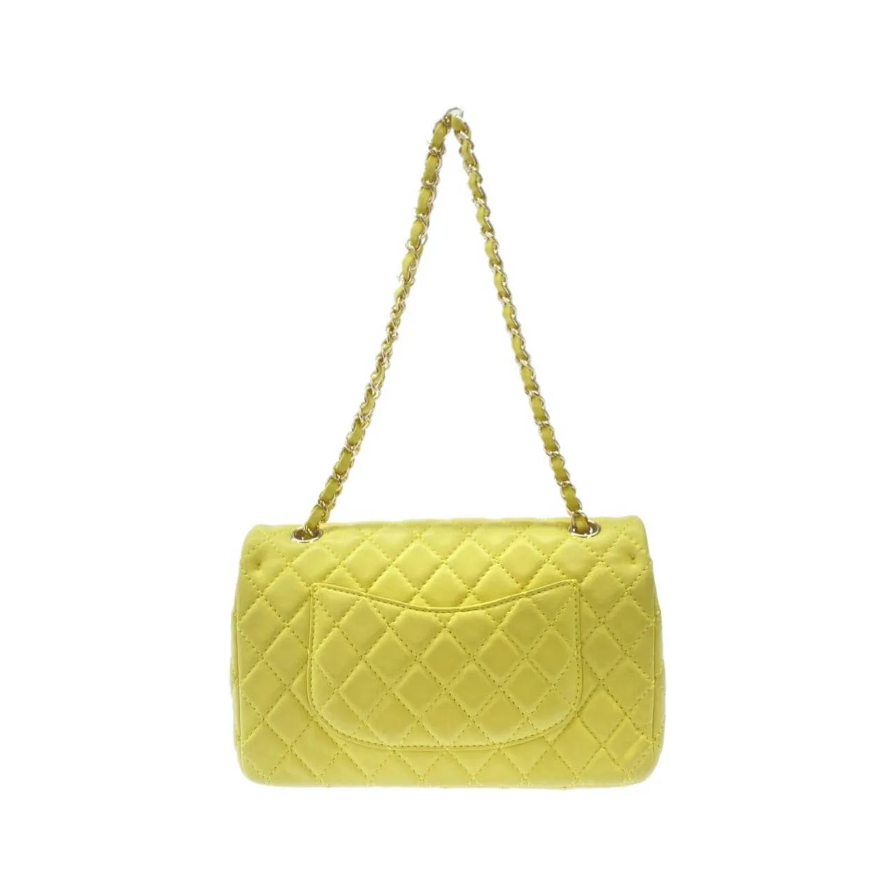 CHANEL Matelasse 1112 Shoulder Lambskin Yellow Lambskin Rank A - Thumbnail 2